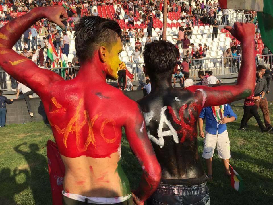 The President of the Kurdistan Region Masoud Barzani addressed thousands of people at the Zakho Stadium, Zakho, Kurdistan Region, Sep. 14, 2017. (Photo: Social Media)